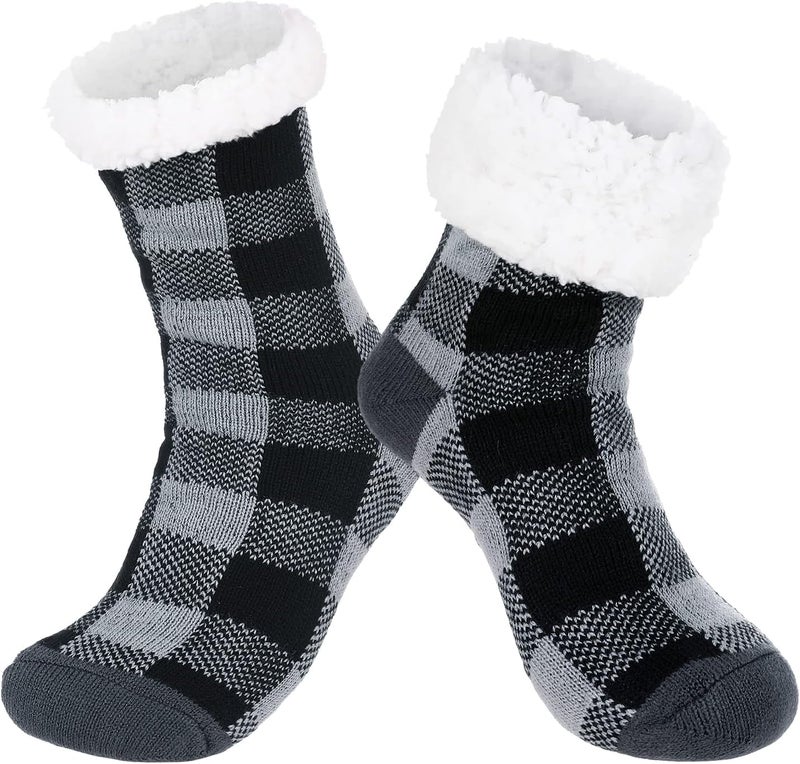 Chassic Sherpa Lined Slipper Socks for Women, Non-Slip Cozy Winter House Socks, Soft Fuzzy Socks, Christmas Gifts for Women & Ladies Stocking Stuffers - Image 1